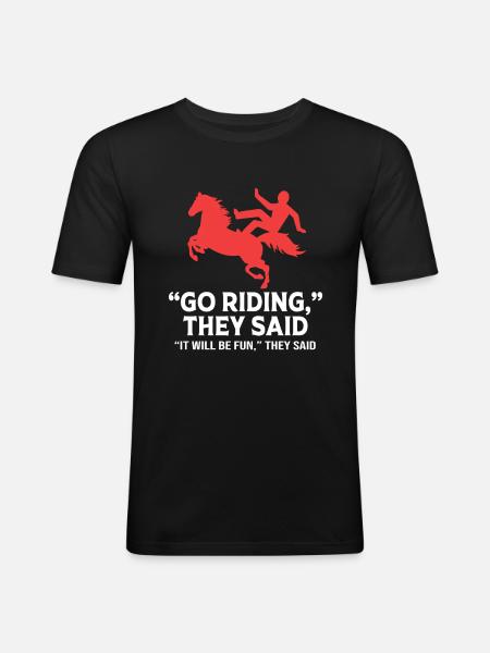 Courses de chevaux - T-shirt près du corps Homme - noir