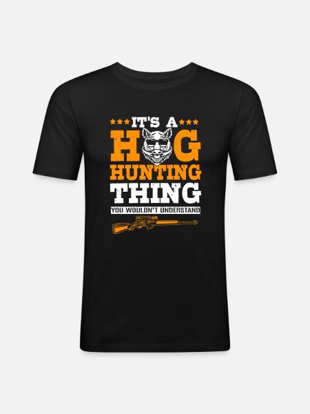 Wild boar hunting - Men's Slim Fit T-Shirt - black