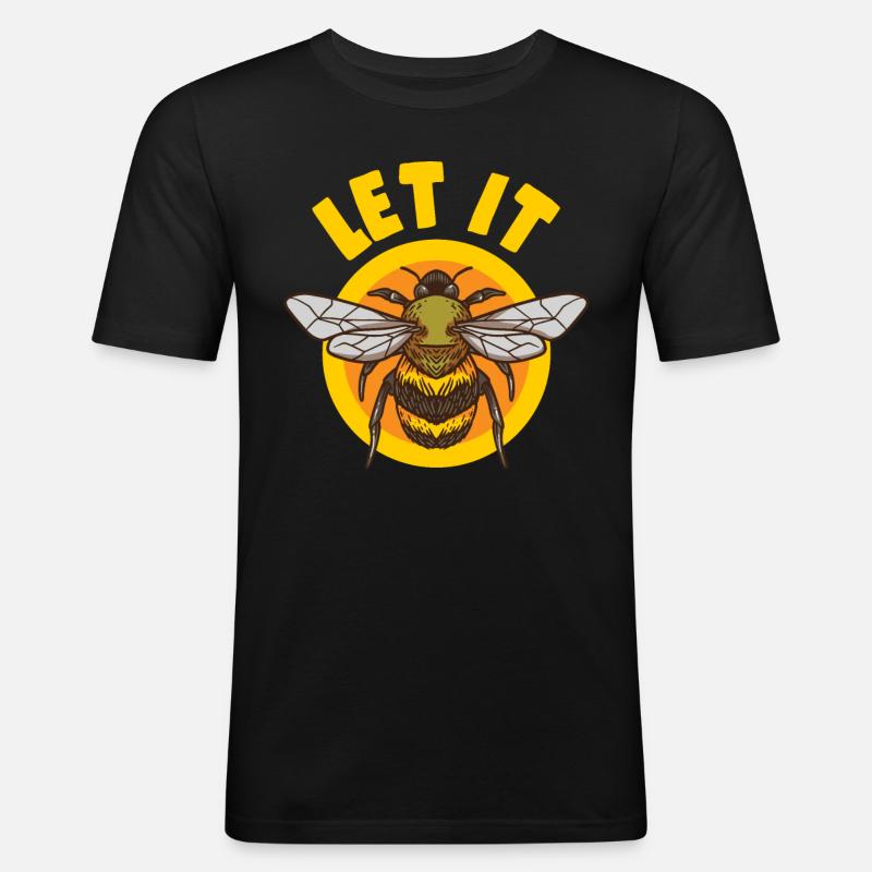 Let It Bee Bee Gift - Men's Slim Fit T-Shirt - black