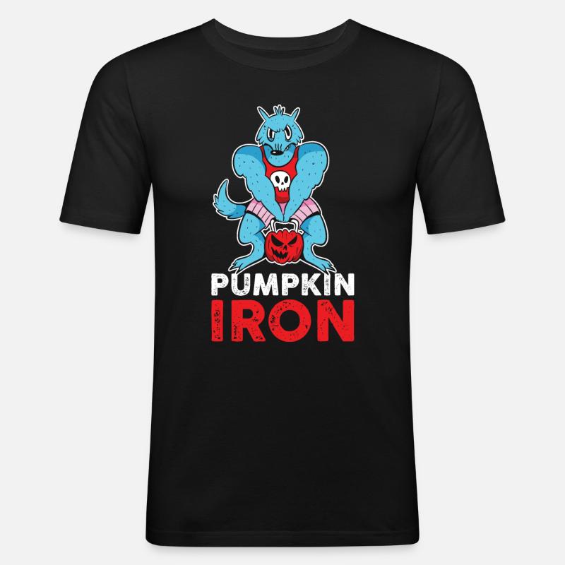 Pumpkin Iron Pumpkin Gift - Men's Slim Fit T-Shirt - black