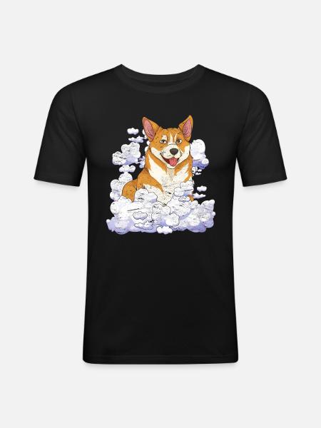Hund elsker hund kæledyr gave Cloud Corgi - Herre Slim Fit T-Shirt - sort
