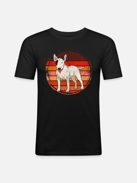 Dogs Retro Bull Terrier - Men's Slim Fit T-Shirt - black