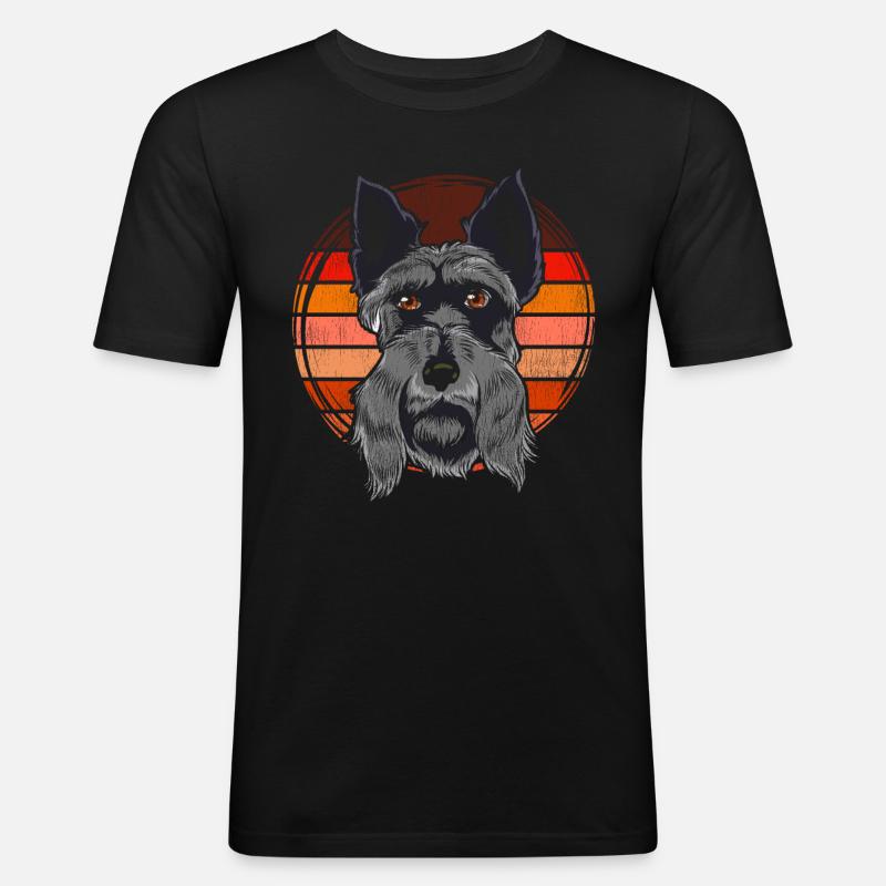 Retro Scottish Terrier - Männer Slim Fit T-Shirt - Schwarz