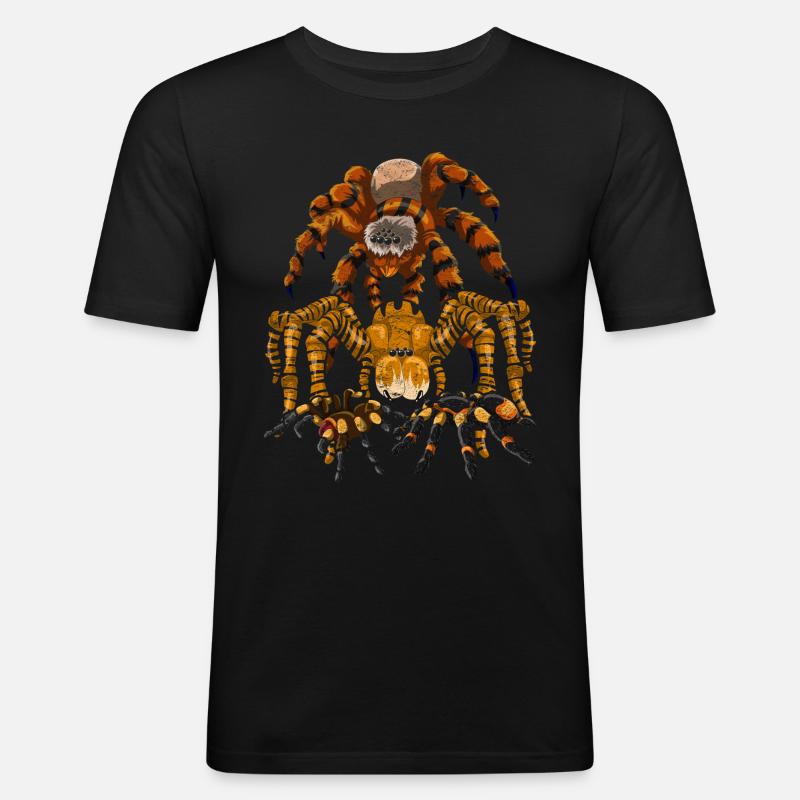 Tarantel Arachnide Vogelspinne Geschenk Spinne - Männer Slim Fit T-Shirt - Schwarz