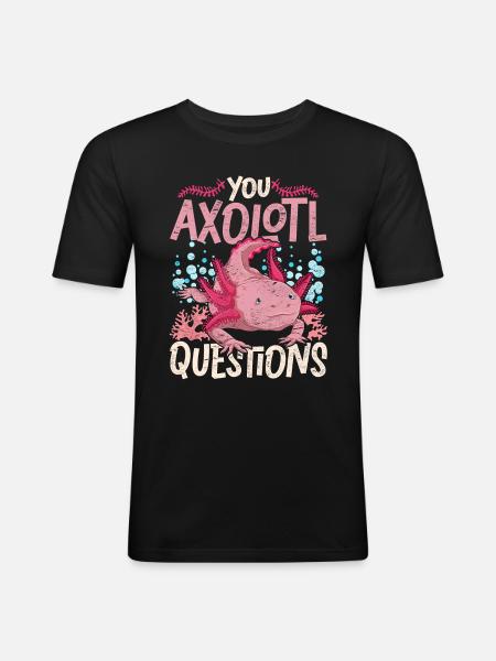 Amphibian Salamander Gift Funny Axolotl - Men's Slim Fit T-Shirt - black