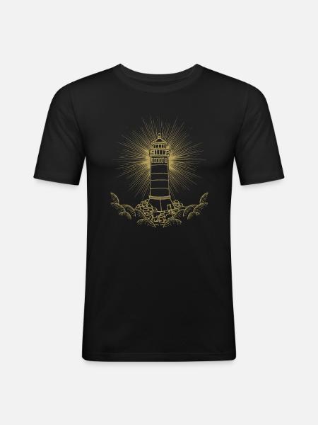 Lighthouse Lover Sea Gift Lighthouse - Men's Slim Fit T-Shirt - black