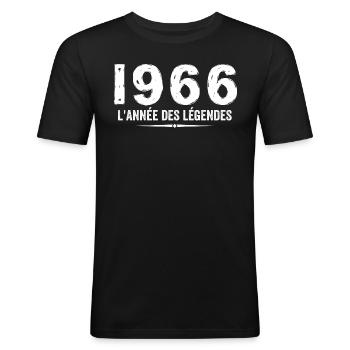 1966 Jahr der Legenden - 1966 Jubiläumsgeschenk - Männer Slim Fit T-Shirt - Schwarz - Vorne - Nik (191cm)