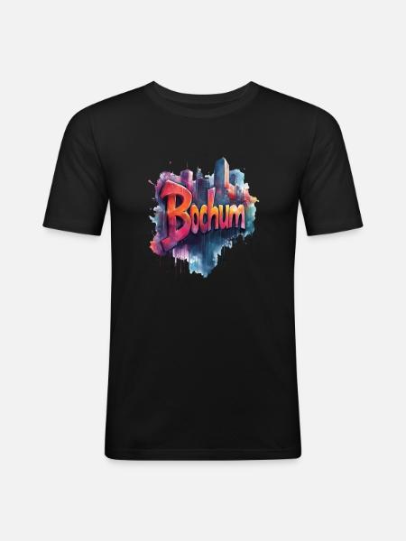 Bochum - Männer Slim Fit T-Shirt - Schwarz