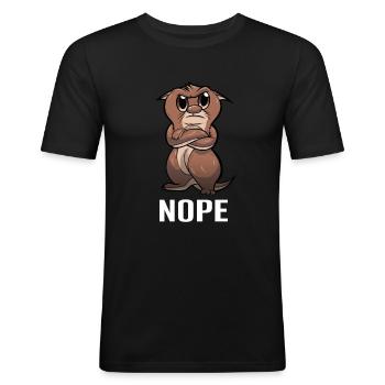 Nope otter um nö ohnoo funny saying - Men's Slim Fit T-Shirt - black - Front - Nik (191cm)
