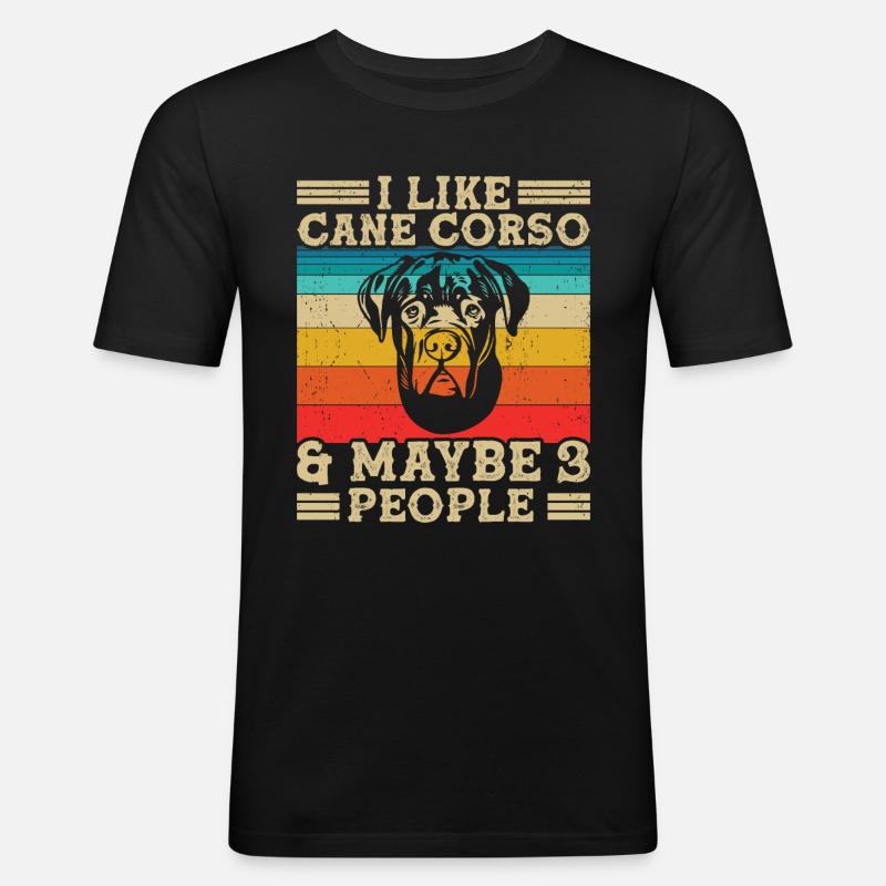 Cane Corso - Männer Slim Fit T-Shirt - Schwarz