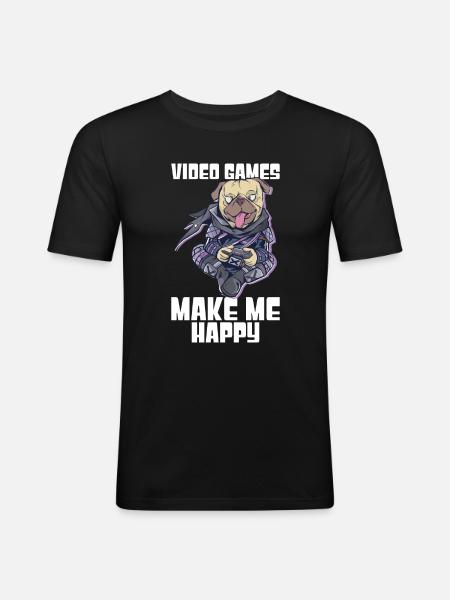 Gaming Dog - Men's Slim Fit T-Shirt - black