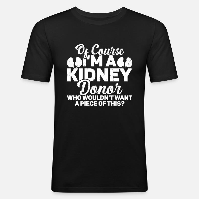 Nierenspender - Männer Slim Fit T-Shirt - Schwarz
