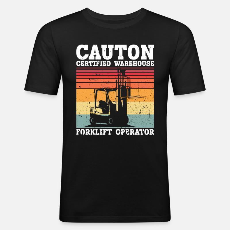 Gabelstaplerfahrer - Männer Slim Fit T-Shirt - Schwarz