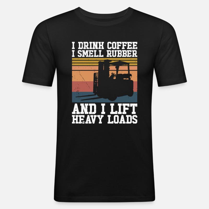 Gabelstaplerfahrer - Männer Slim Fit T-Shirt - Schwarz