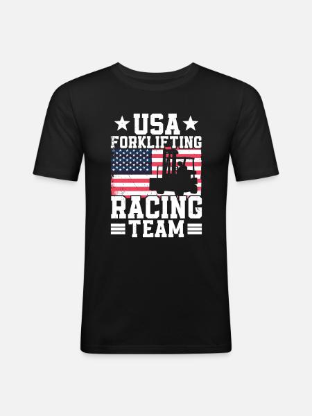 Gabelstaplerfahrer - Männer Slim Fit T-Shirt - Schwarz