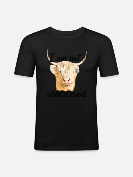 Highland cow - Men's Slim Fit T-Shirt - black
