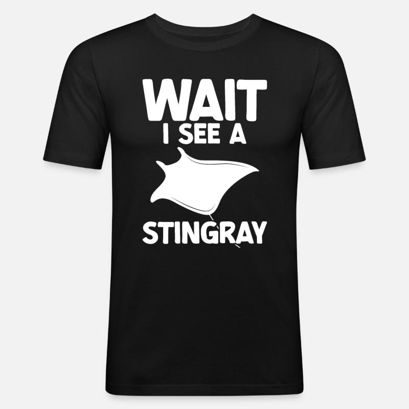 Stachelrochen - Männer Slim Fit T-Shirt - Schwarz