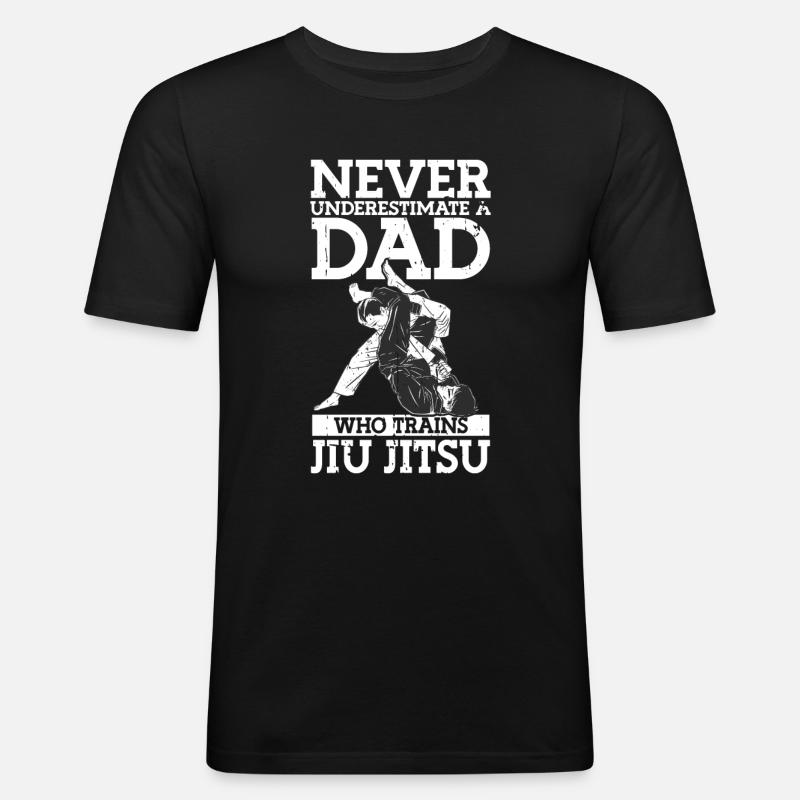 Jiu Jitsu Dad Gi Jiu - Männer Slim Fit T-Shirt - Schwarz