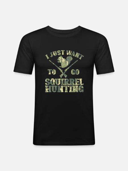 Squirrel hunting - Men's Slim Fit T-Shirt - black
