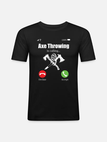 Jeu de lancer de hache - T-shirt près du corps Homme - noir