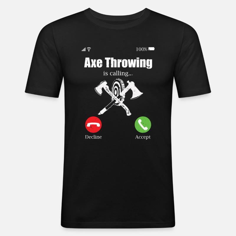 Axe Throw Axe Throwing Game - Men's Slim Fit T-Shirt - black