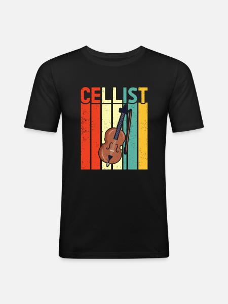 Cello -Musical instrument - Men's Slim Fit T-Shirt - black