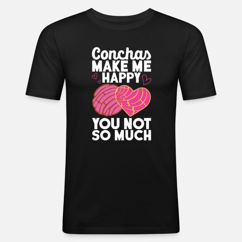 Conchas Pan Dulce Latina Spanisch - Männer Slim Fit T-Shirt - Schwarz
