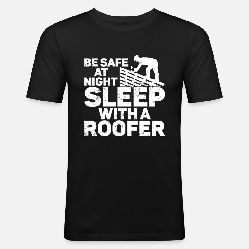 Dachdecker -Dachhäuser Reparaturen - Männer Slim Fit T-Shirt - Schwarz