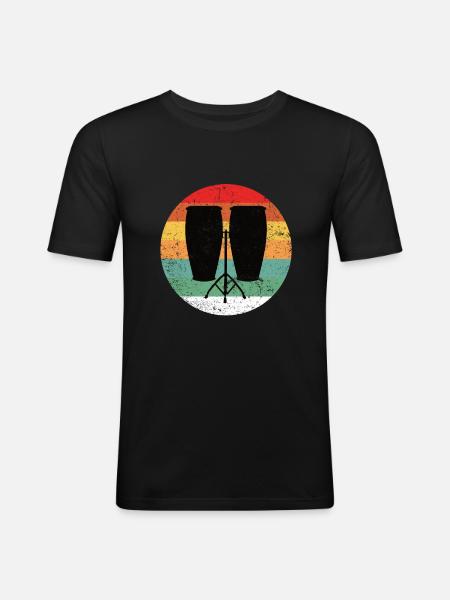 Conga Drum Musician Drumline - Men's Slim Fit T-Shirt - black