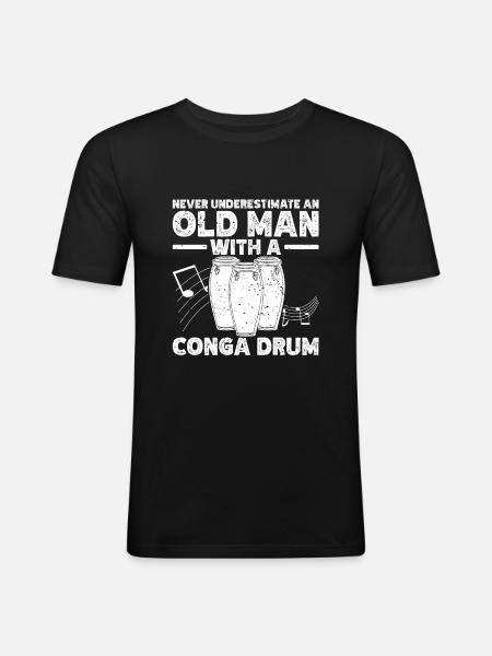 Conga Drum Musician Drumline - Men's Slim Fit T-Shirt - black