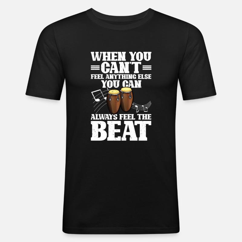 Conga Drum Musician Drumline - Männer Slim Fit T-Shirt - Schwarz