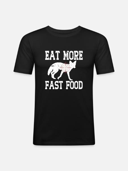 Kojotenjagd - Männer Slim Fit T-Shirt - Schwarz