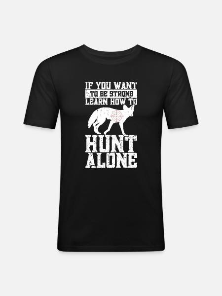 Kojotenjagd - Männer Slim Fit T-Shirt - Schwarz