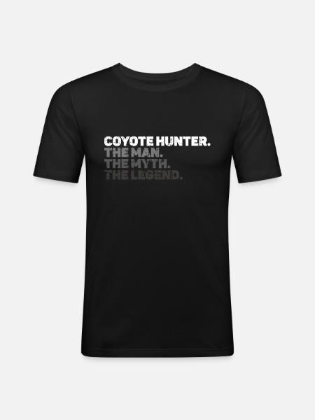 Kojotenjagd - Männer Slim Fit T-Shirt - Schwarz