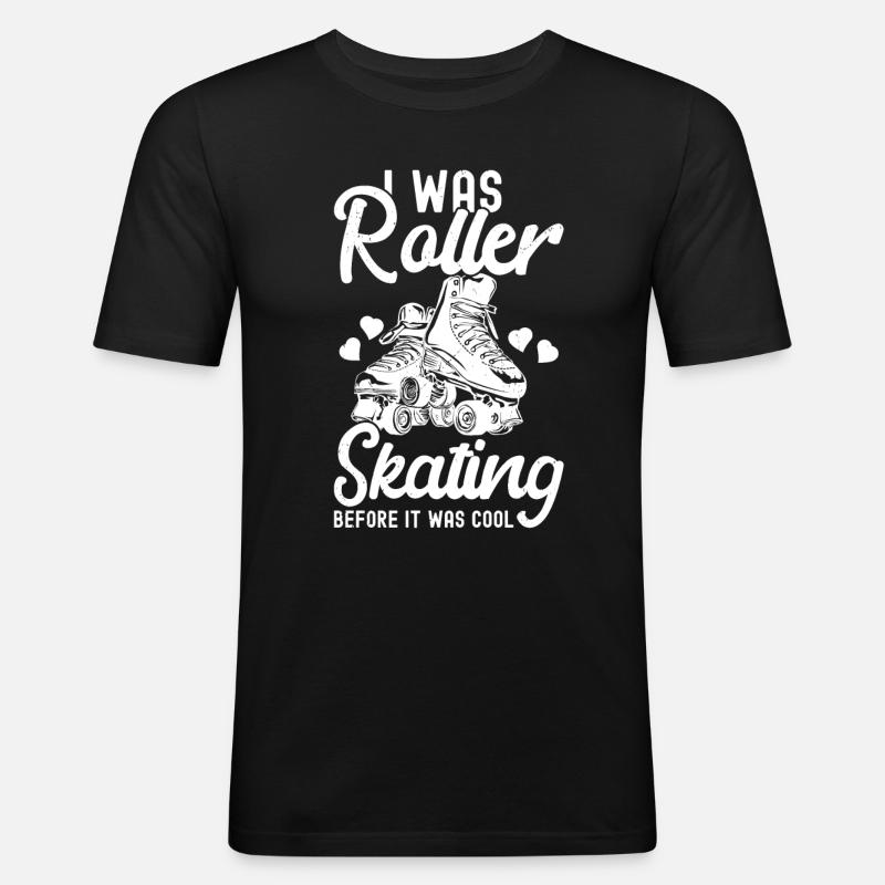 Rollschuhe - Männer Slim Fit T-Shirt - Schwarz