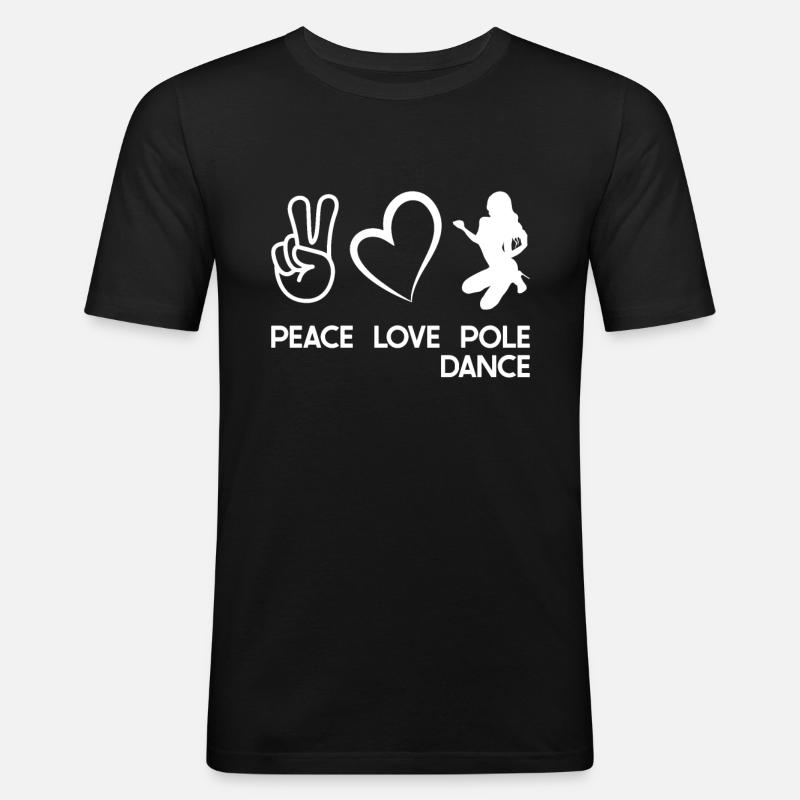 Pole Dance - Männer Slim Fit T-Shirt - Schwarz