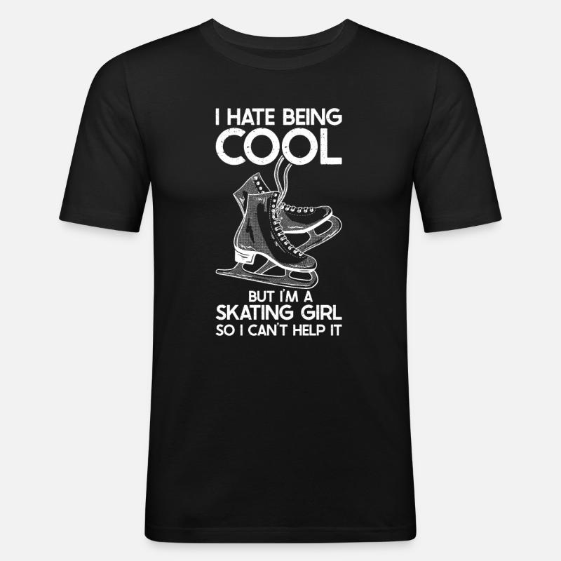Eislaufen - Männer Slim Fit T-Shirt - Schwarz
