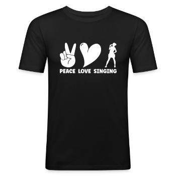 Sing - Men's Slim Fit T-Shirt - black - Front - Nik (191cm)