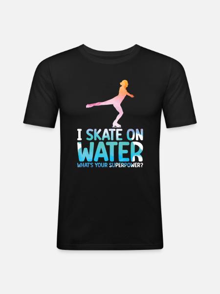 Patinage - T-shirt près du corps Homme - noir