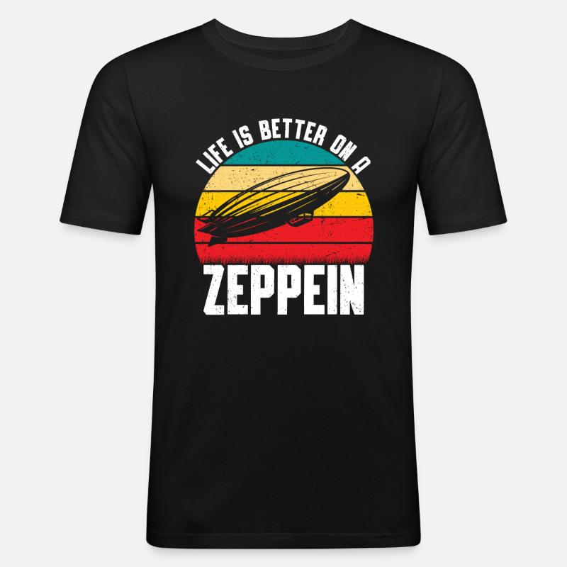 Zeppelin - Männer Slim Fit T-Shirt - Schwarz