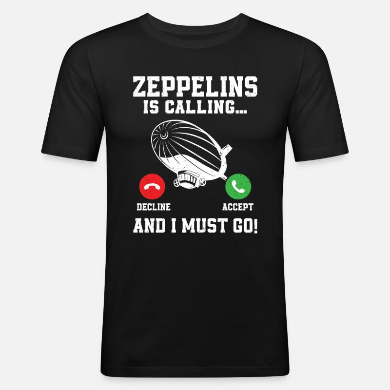 Zeppelin - Männer Slim Fit T-Shirt - Schwarz