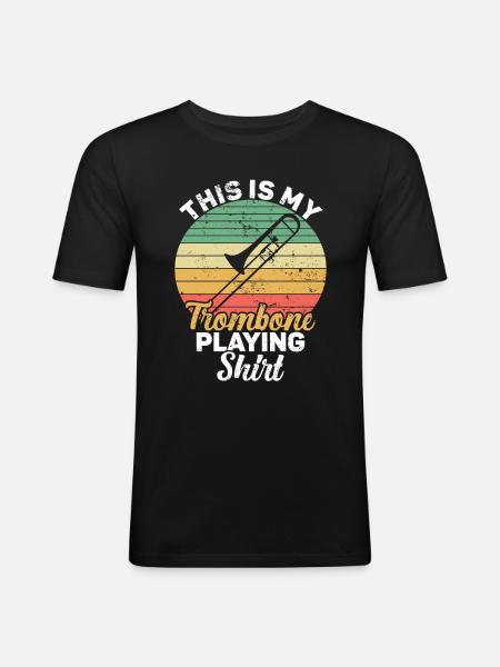 Trombone - Men's Slim Fit T-Shirt - black