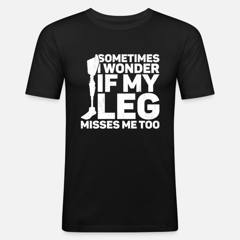 Amputation - Männer Slim Fit T-Shirt - Schwarz
