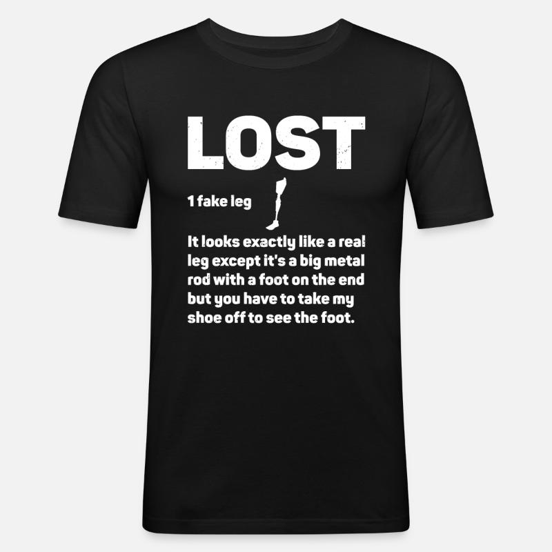 Amputation - Männer Slim Fit T-Shirt - Schwarz