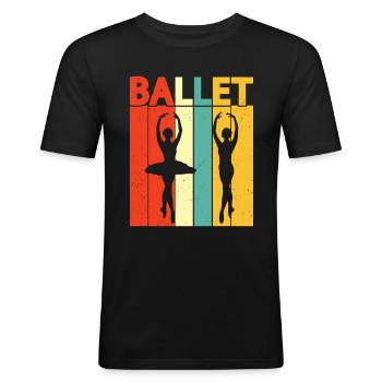Ballet - T-shirt près du corps Homme - noir - Devant - Nik (191cm)