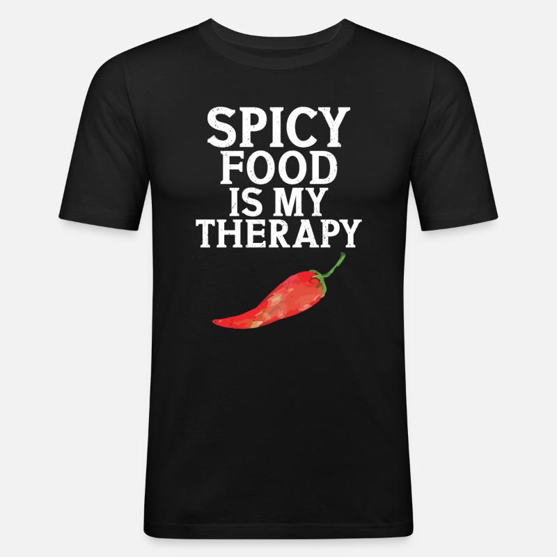 Chili-Pfeffer - Männer Slim Fit T-Shirt - Schwarz