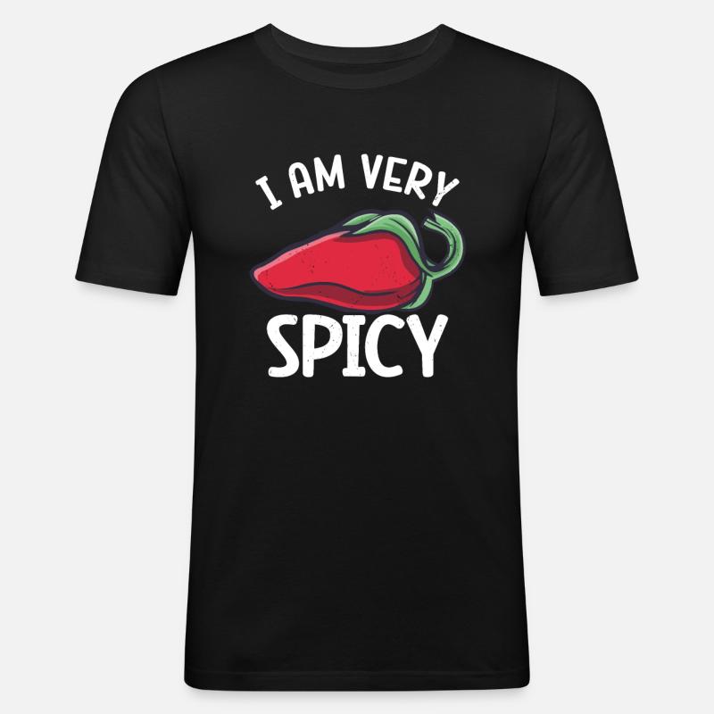 Chili-Pfeffer - Männer Slim Fit T-Shirt - Schwarz