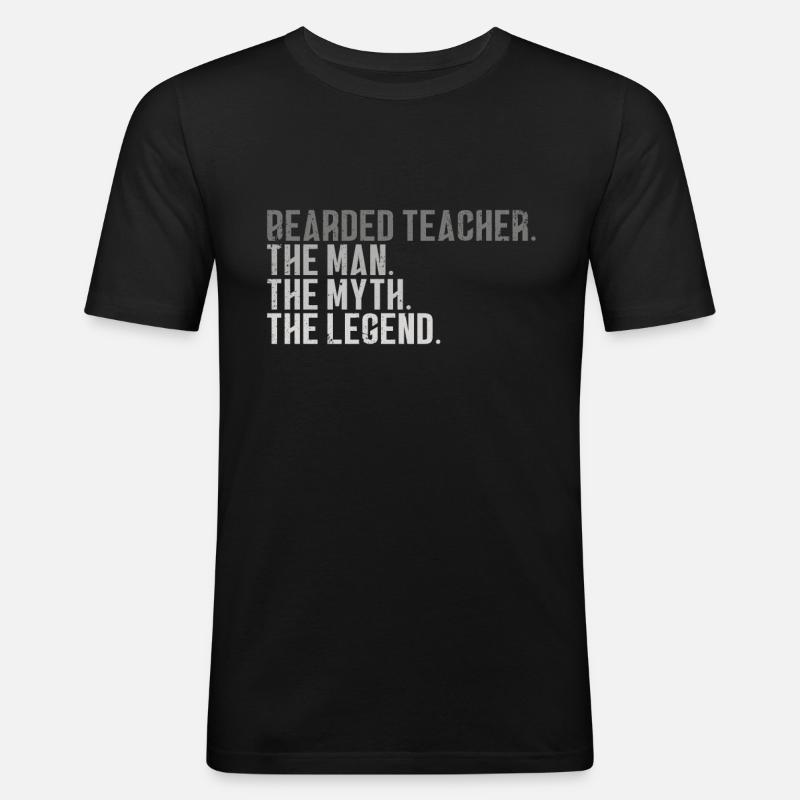 Bärtiger Lehrer - Männer Slim Fit T-Shirt - Schwarz
