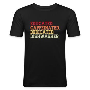 Lave-vaisselle - T-shirt près du corps Homme - noir - Devant - Nik (191cm)