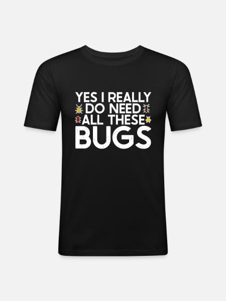 Insecte - T-shirt près du corps Homme - noir